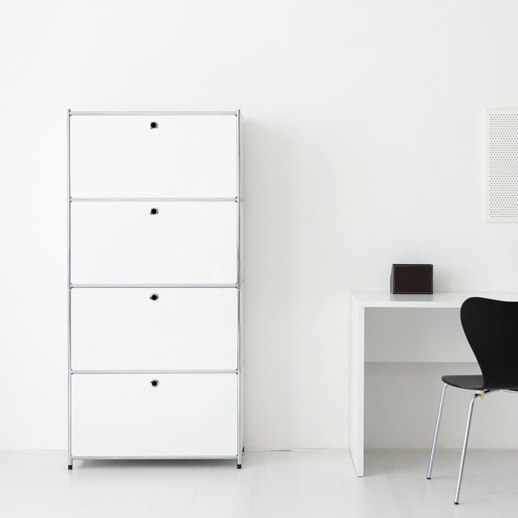 모듈가구 심플리 4단 수납장 BC100 77x40x158, 4단, 화이트 4084.2745