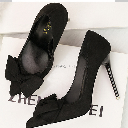 레시스 11cm 스웨이드 리본 구두 하이힐 6color 상세 이미지 15