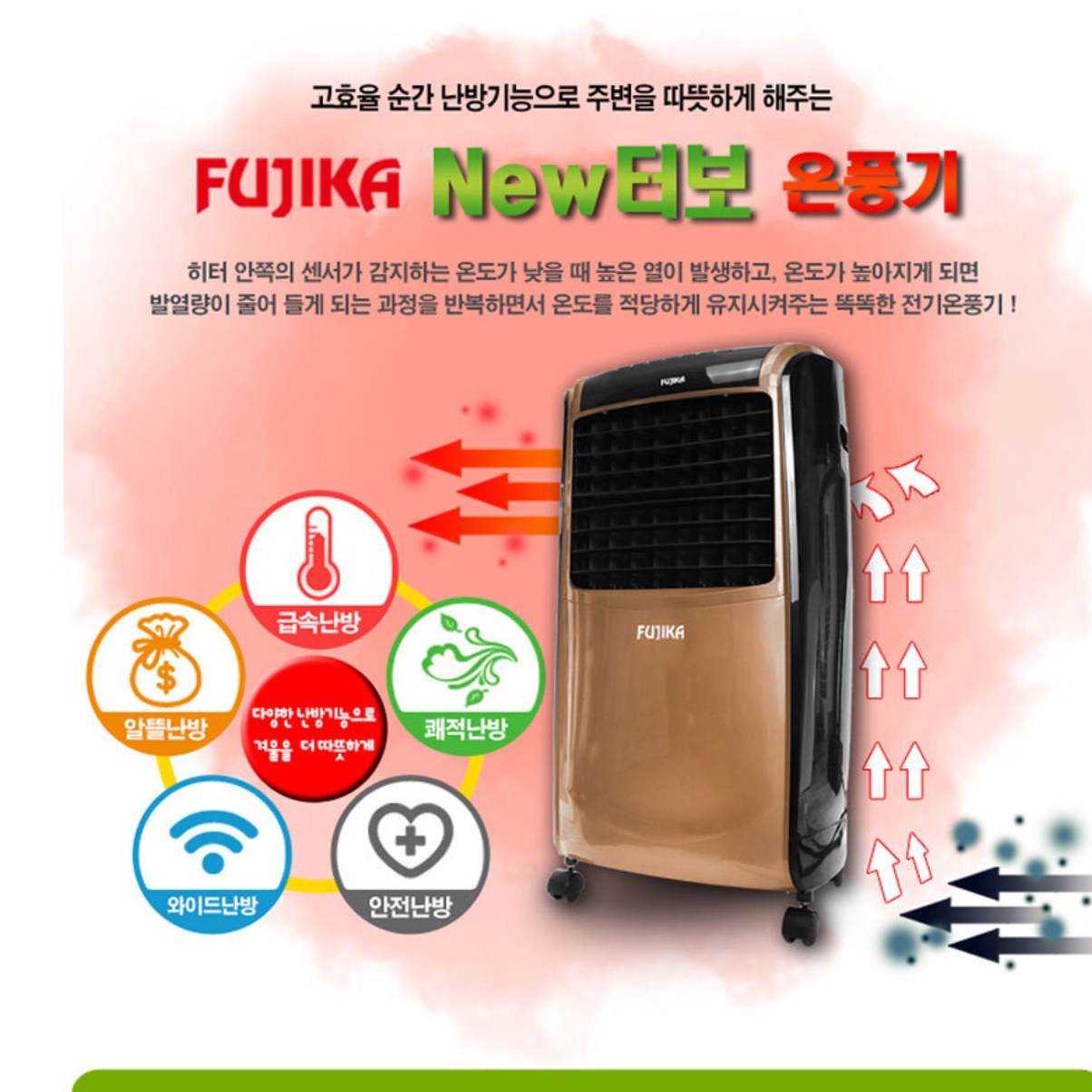 53㎡ 대형 사무실 전기 히터 매장 매장용 업소용 팬 히터 - 상세 이미지 2