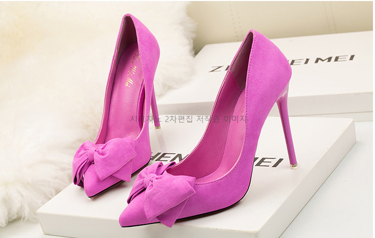 레시스 11cm 스웨이드 리본 구두 하이힐 6color 상세 이미지 22