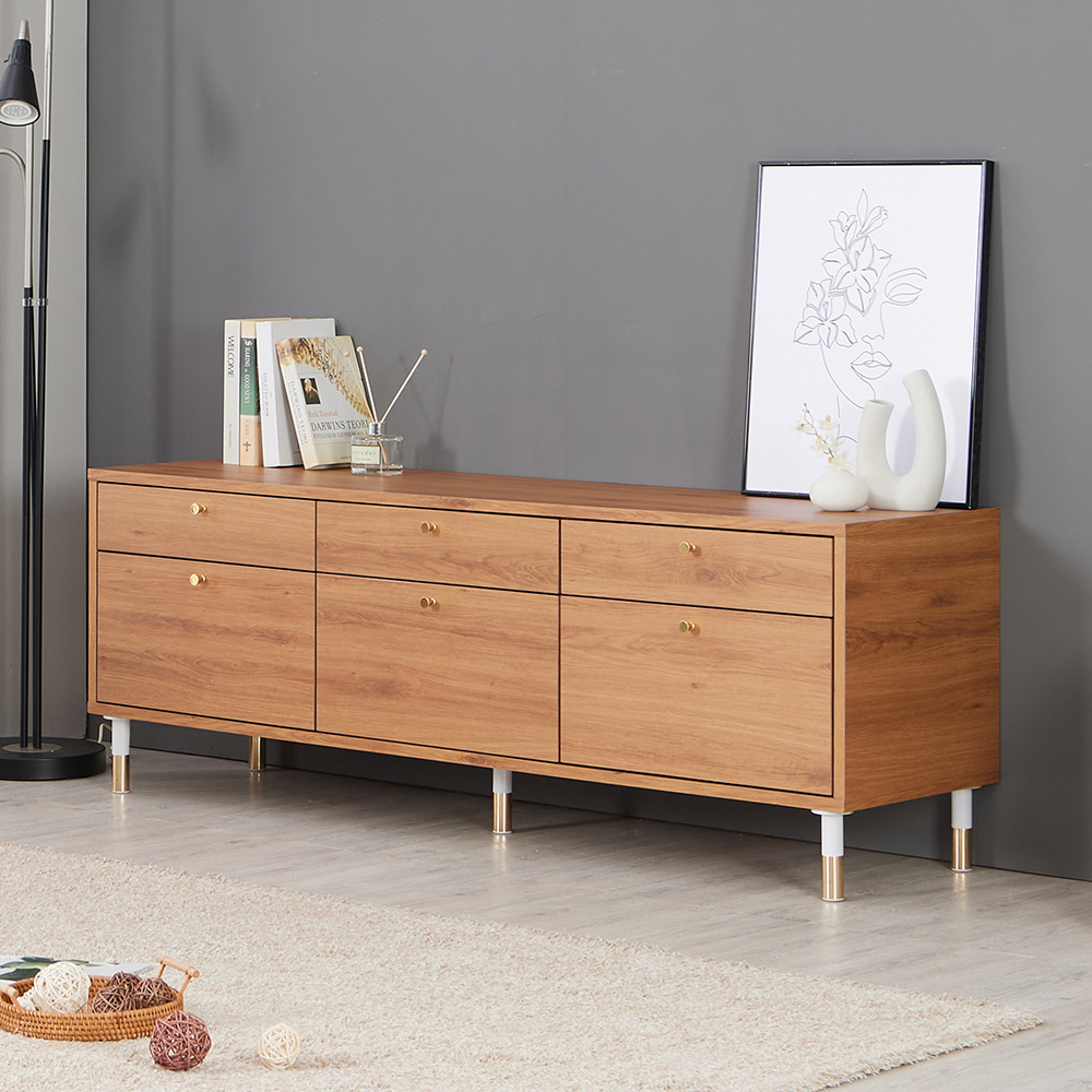 스코나 랜돌프 1500 골드 2단 서랍 거실장 티비장 TV다이