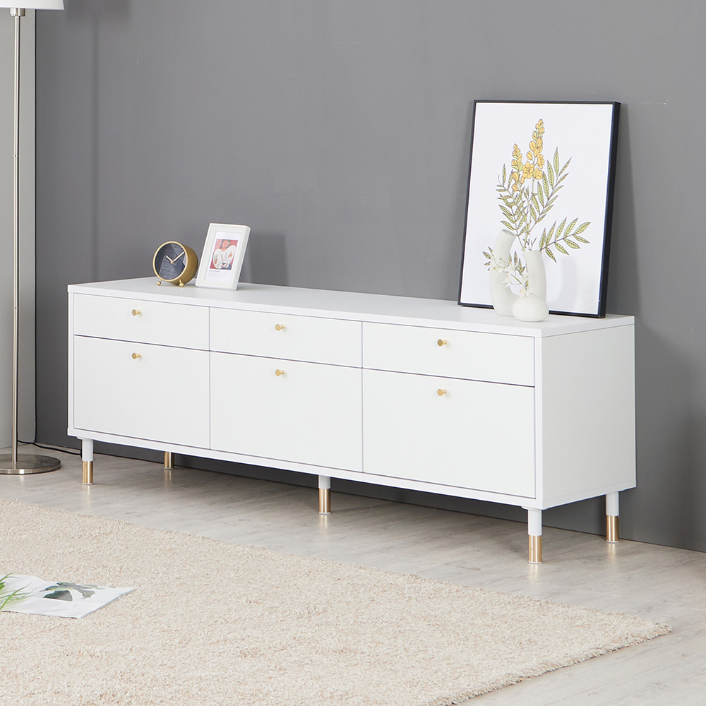 스코나 랜돌프 1500 골드 2단 서랍 거실장 티비장 TV다이