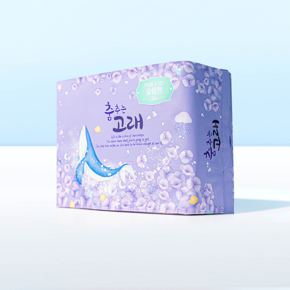 춤추는고래 대용량 생리대 오버나이트 18P x 3팩 /54매 - 상세 이미지 3