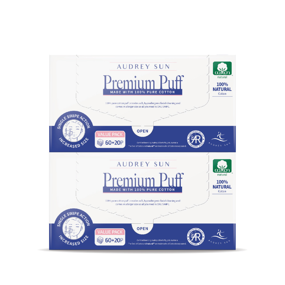 오드리선 닦토 내츄럴코튼 순면 대용량 티슈형 화장솜 80매 X 2박스