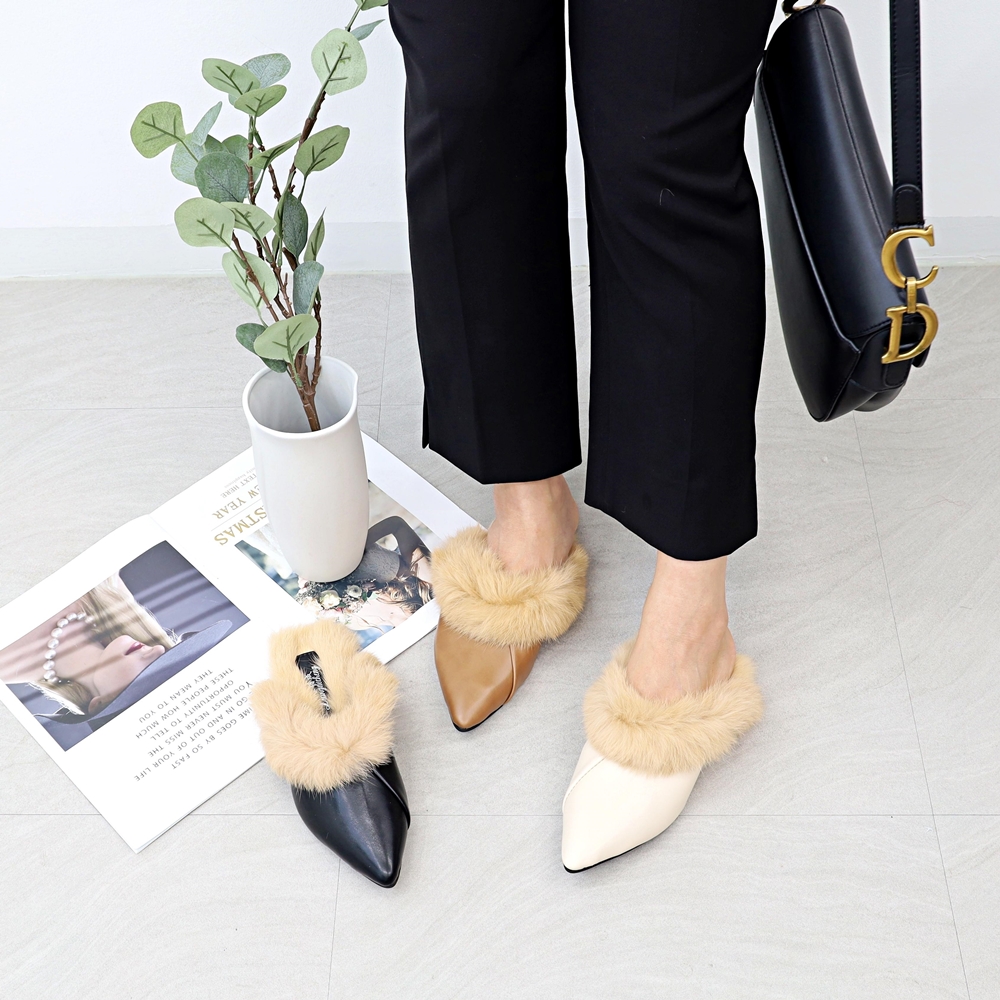 노리스 털블로퍼 여성 라인 토끼털 밍크 겨울 블로퍼