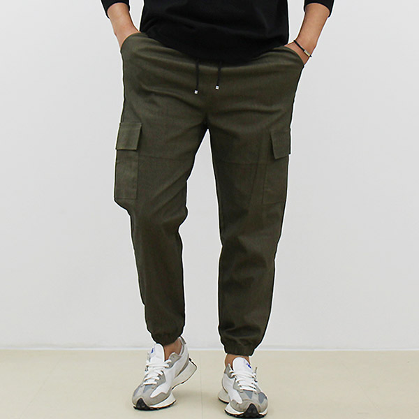 남자 와이드 포켓 조거 카고바지 - 상세 이미지 4