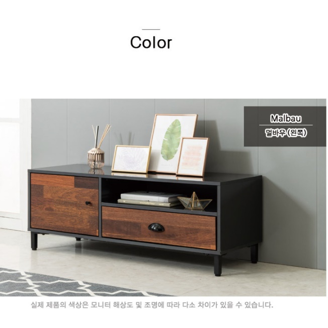 낮은 미니 거실장 오크 멀바우 1000 고급 좁은 아파트 거실장 소형 레트로 거실장 원목