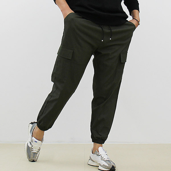 남자 와이드 포켓 조거 카고바지 - 상세 이미지 2