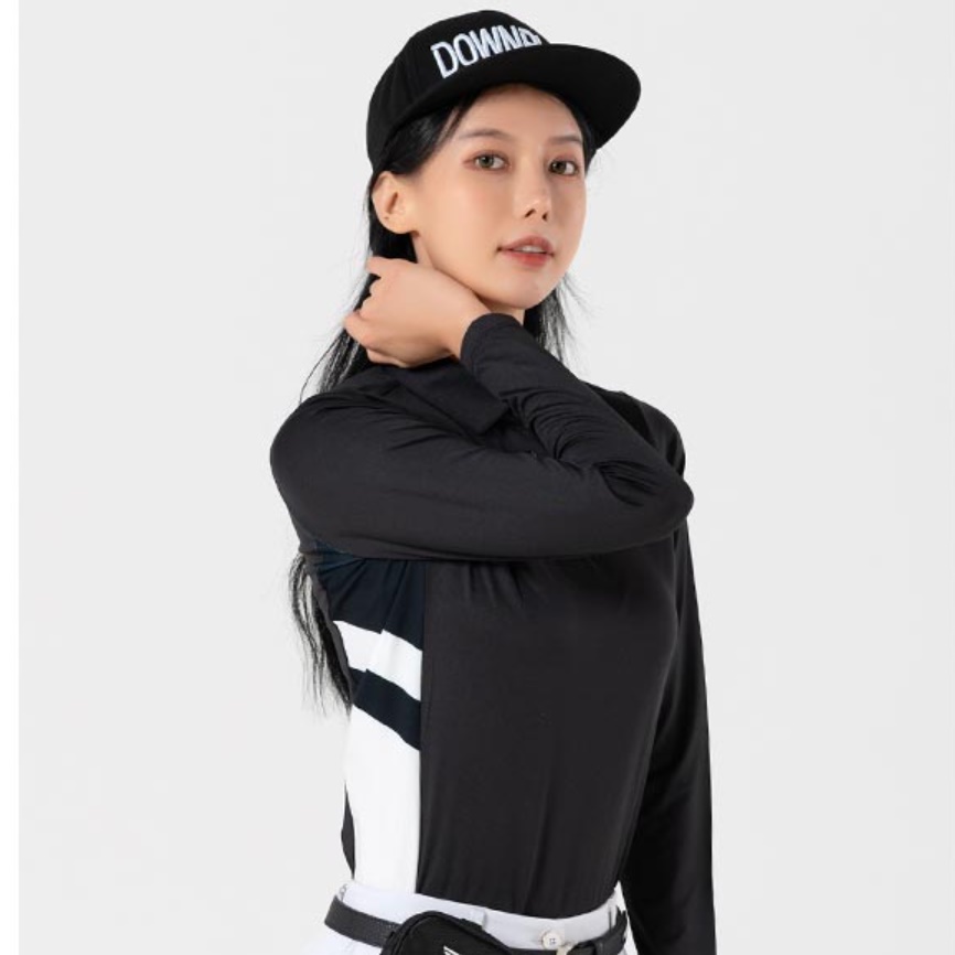 여성 골프 티 셔츠 여자 골프복 카라 긴팔 티 30 20 40 50 대 단체 냉감 젊은 쿨 웨어 - 메인 이미지