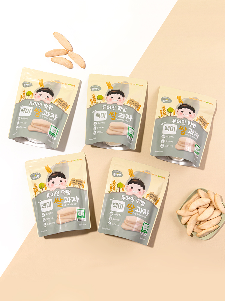 퓨어잇 떡뻥 유기농 백미쌀과자 5봉세트 아이과자 간식