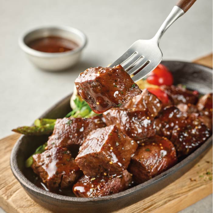 애슐리 시그니처 스테이크 부채 2팩+큐브 2팩 (총 4팩/소스동봉) 홈파티 밀키트 캠핑