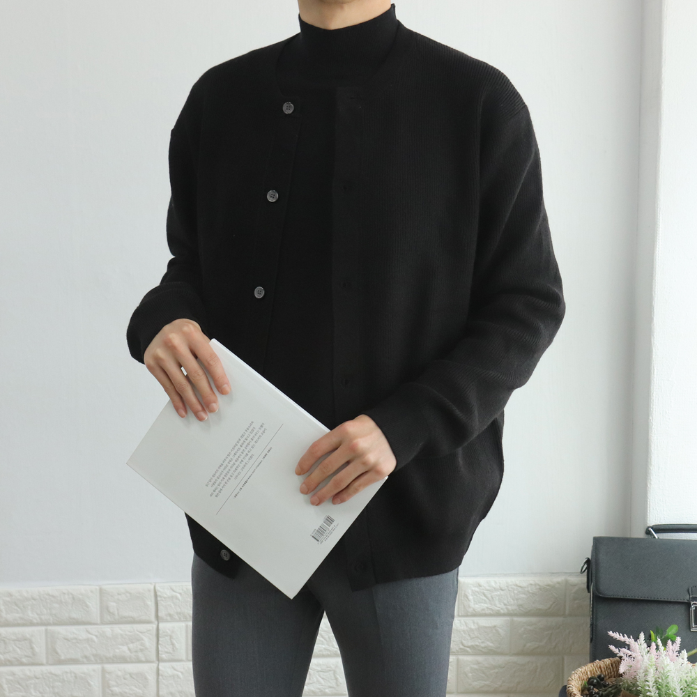 남자가디건 노카라 라운드 캐시미어 가디건 이미지 3