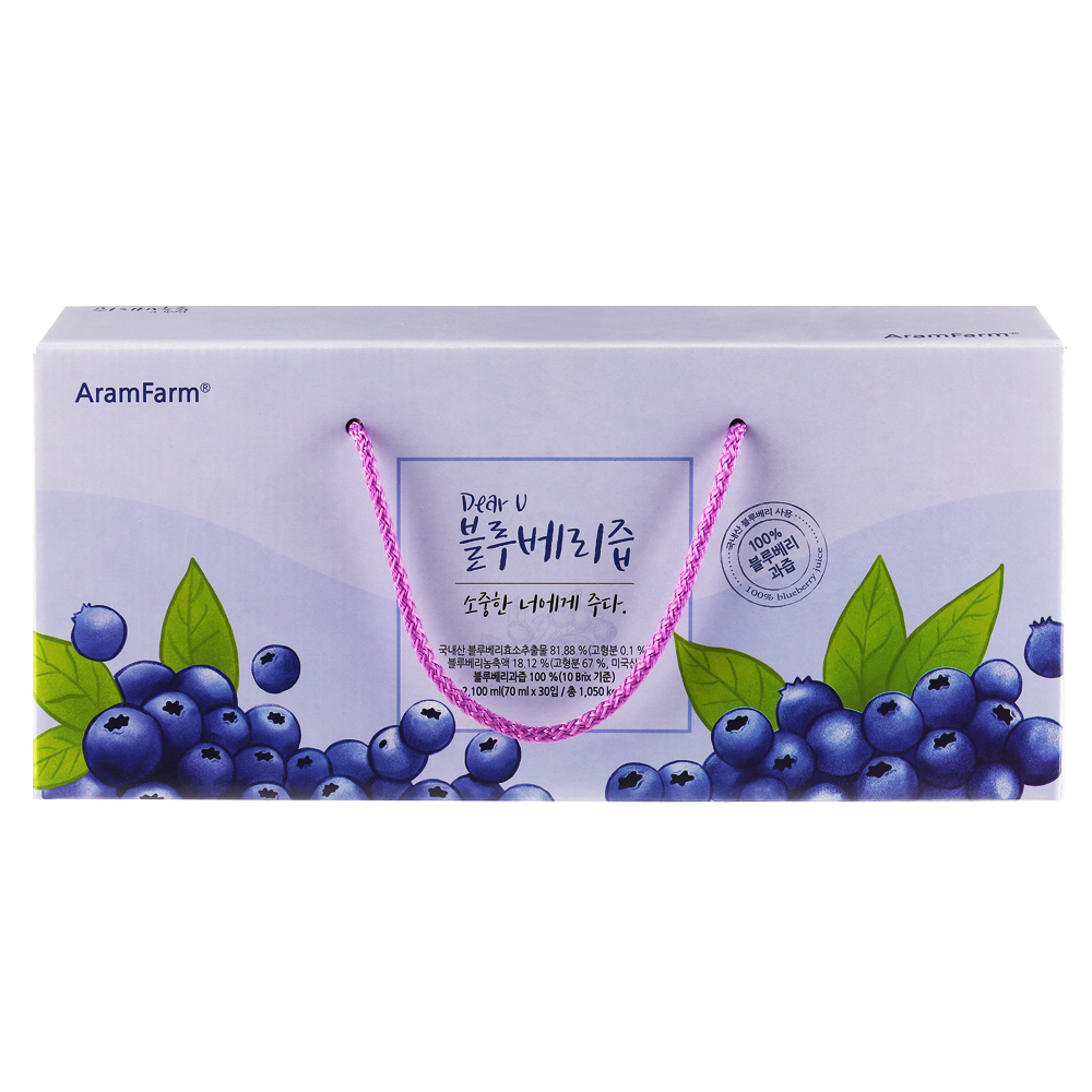 아람농장 국내산 무농약 블루베리즙 70ml 30팩 이미지 2