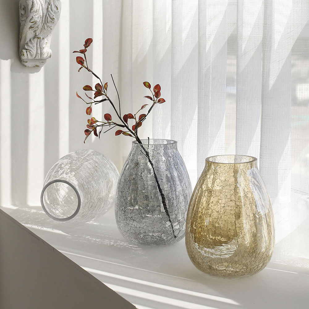 홀슈타인 북유럽 인테리어 오브제 투명 엔틱 유리 화병 꽃병