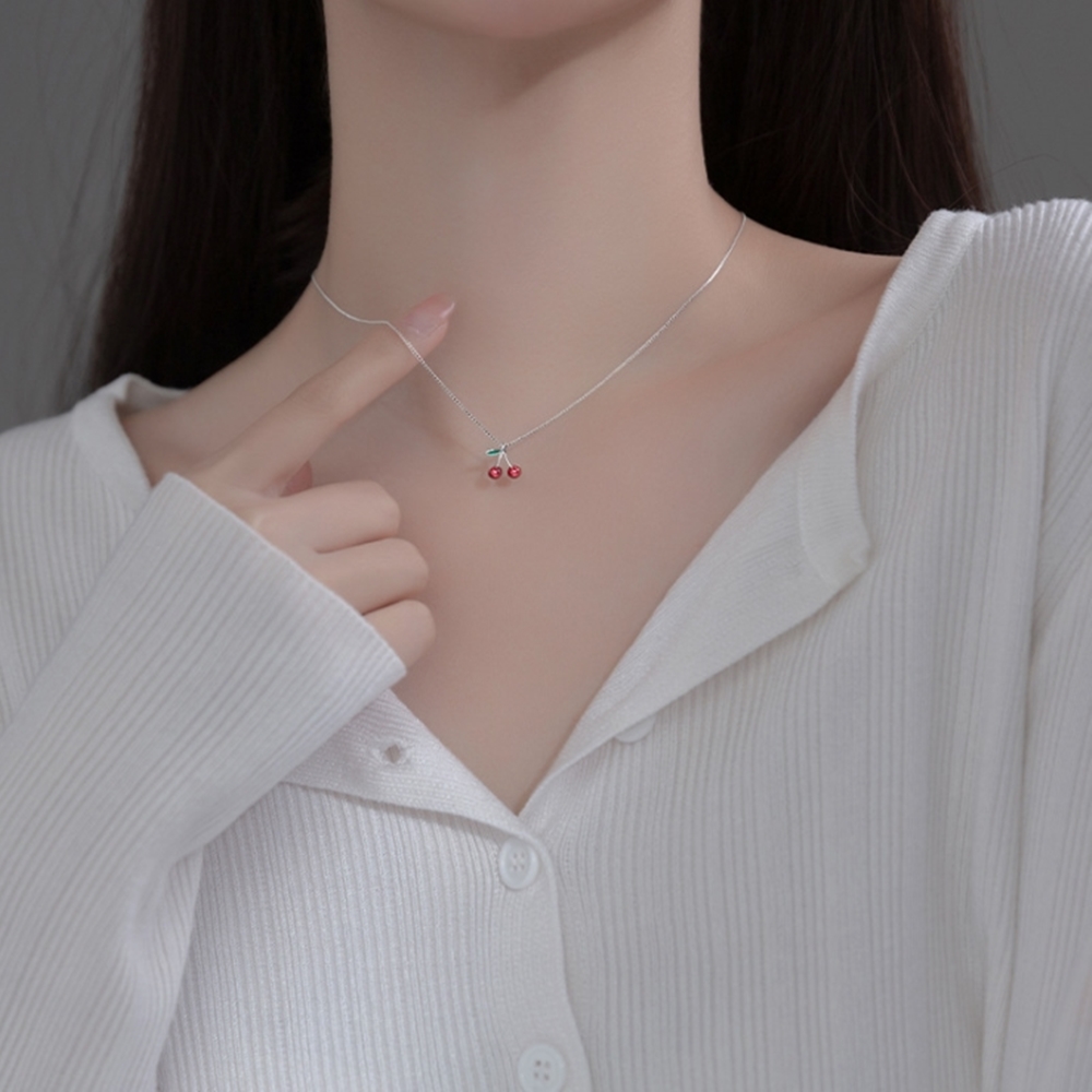 앙증 앵두 체리 팬던트 실버 925 목걸이 N042 - 상세 이미지 4