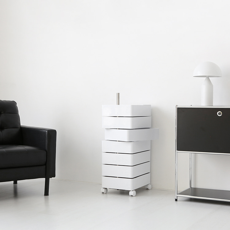 빙그리 회전서랍 트롤리 7단 화이트 5753.2681