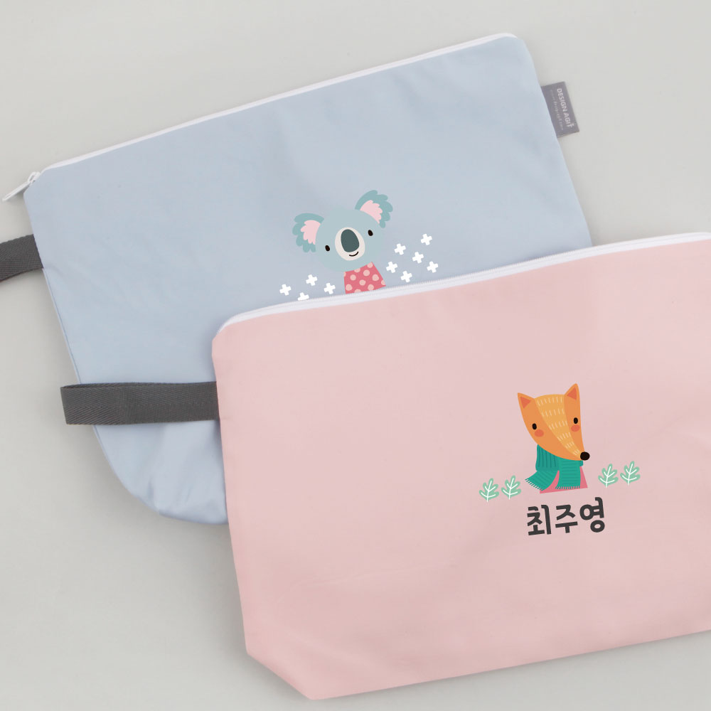 [주문제작]네임 식판파우치 리틀포레스트 핑크 호랑이 한글3 - 상세 이미지 4