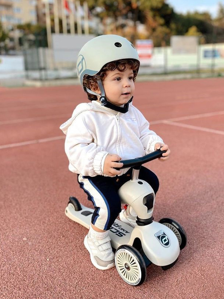 스쿳앤라이드 킥1(애쉬)+헬멧S 세트 유아킥보드 2in1 어린이 씽씽카