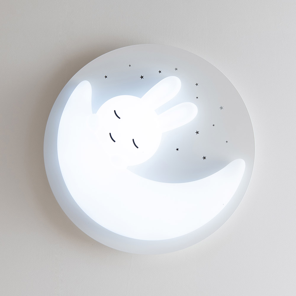 LED 토끼 품은 달 아이방등 75W 화이트 - 상세 이미지 4