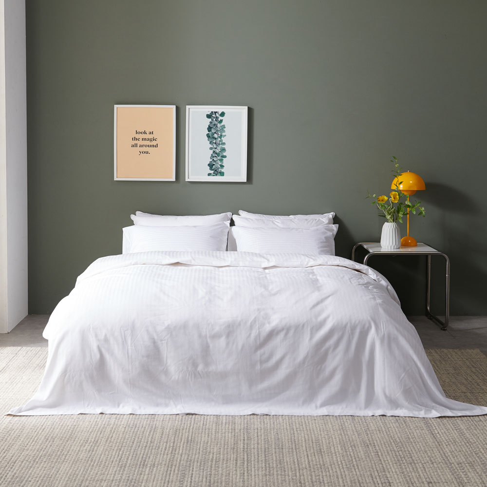 호텔3종세트 순면60수 300T 1CM스트라이프 이불커버1+베개커버2