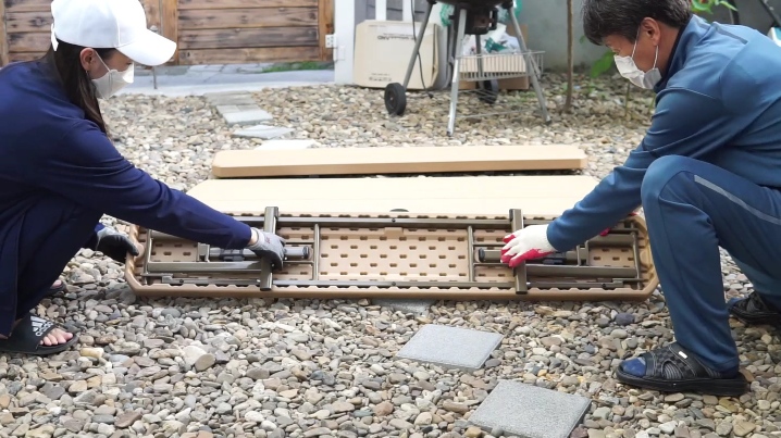 스마트가든테이블 1380 피크닉 야외테이블 파라솔테이블 야외용 접이식 분리형