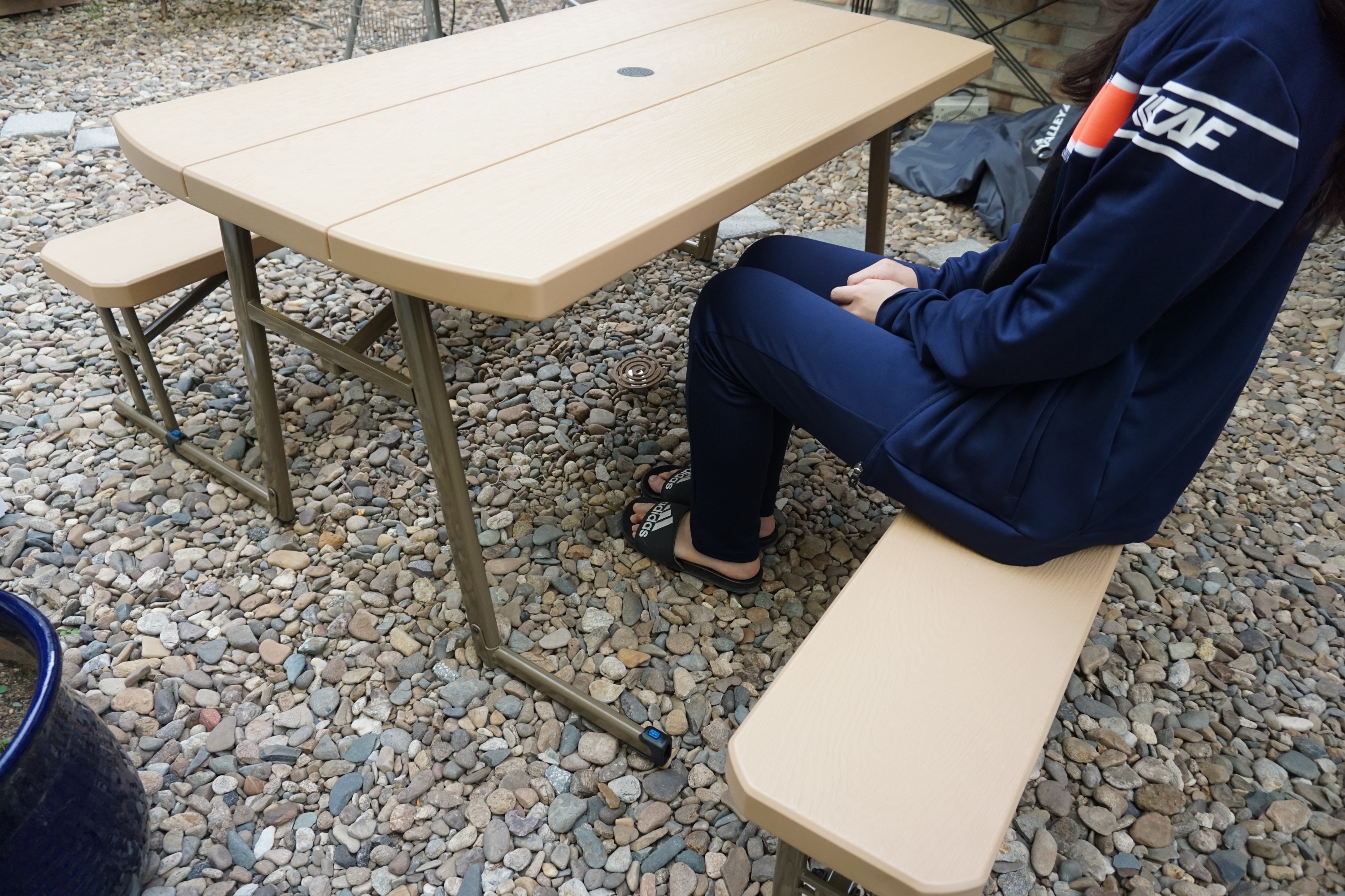 스마트가든테이블 1380 피크닉 야외테이블 파라솔테이블 야외용 접이식 분리형