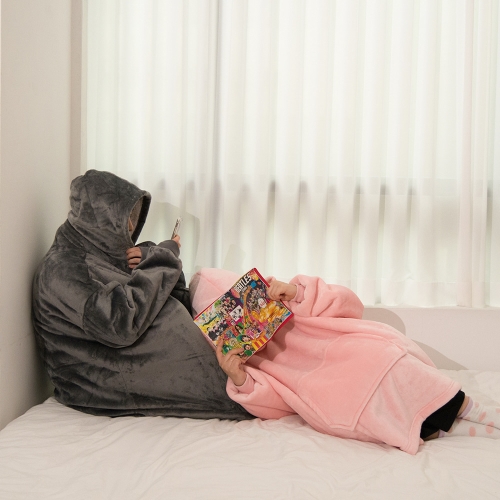 감성 집순이후드담요 극세사 플란넬 밍크담요 입는이불 캠핑 후드블랭킷 상세 이미지 3