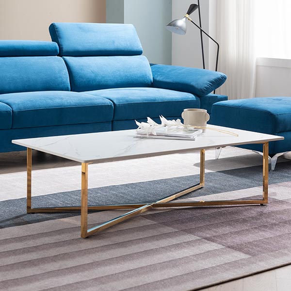 삼익가구 브론즈 세라믹 마블 골드 소파테이블 화이트