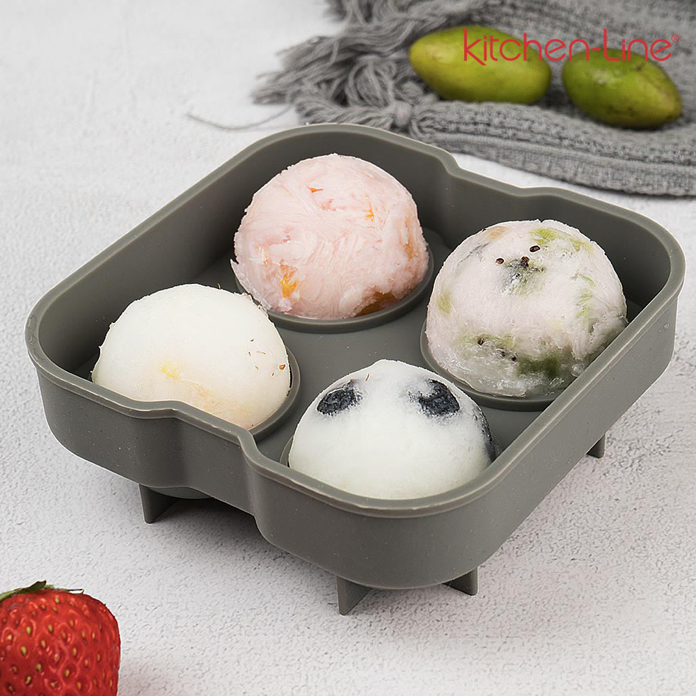 키친라인 실리콘 아이스볼 원형 얼음틀 하이볼 동그란 얼음 트레이 4구