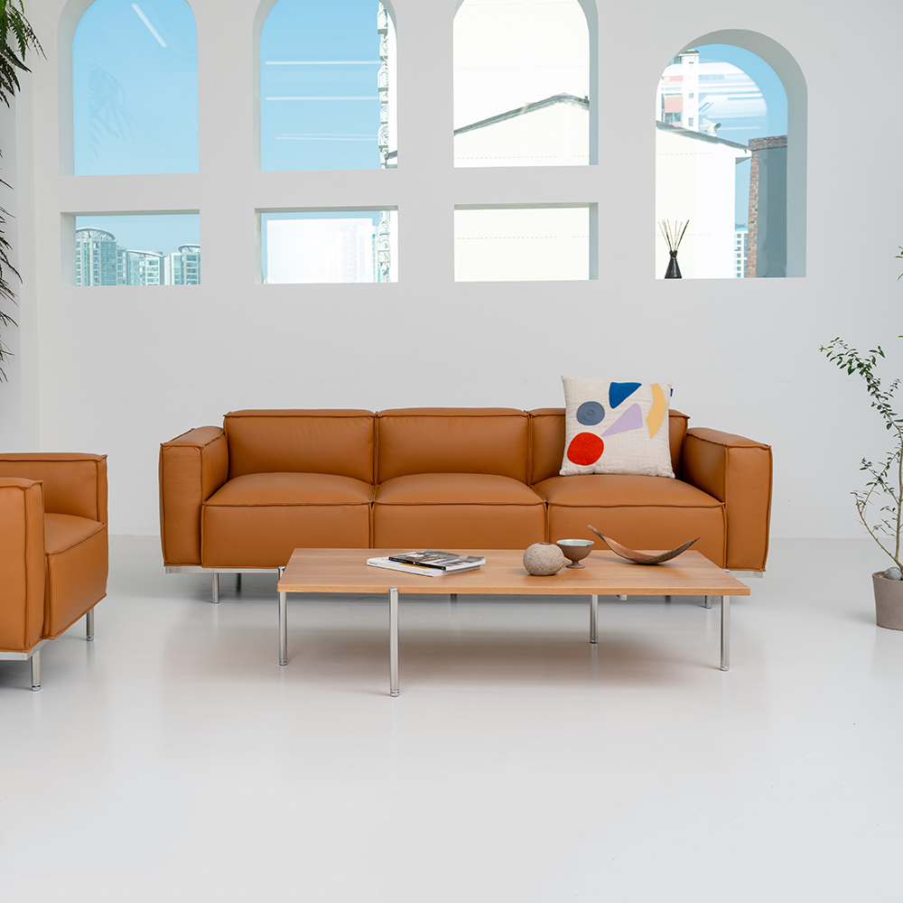 옐로우라이트 PH4 이태리 천연면피 PURE 100% 4인용 가죽모듈소파 전체가죽