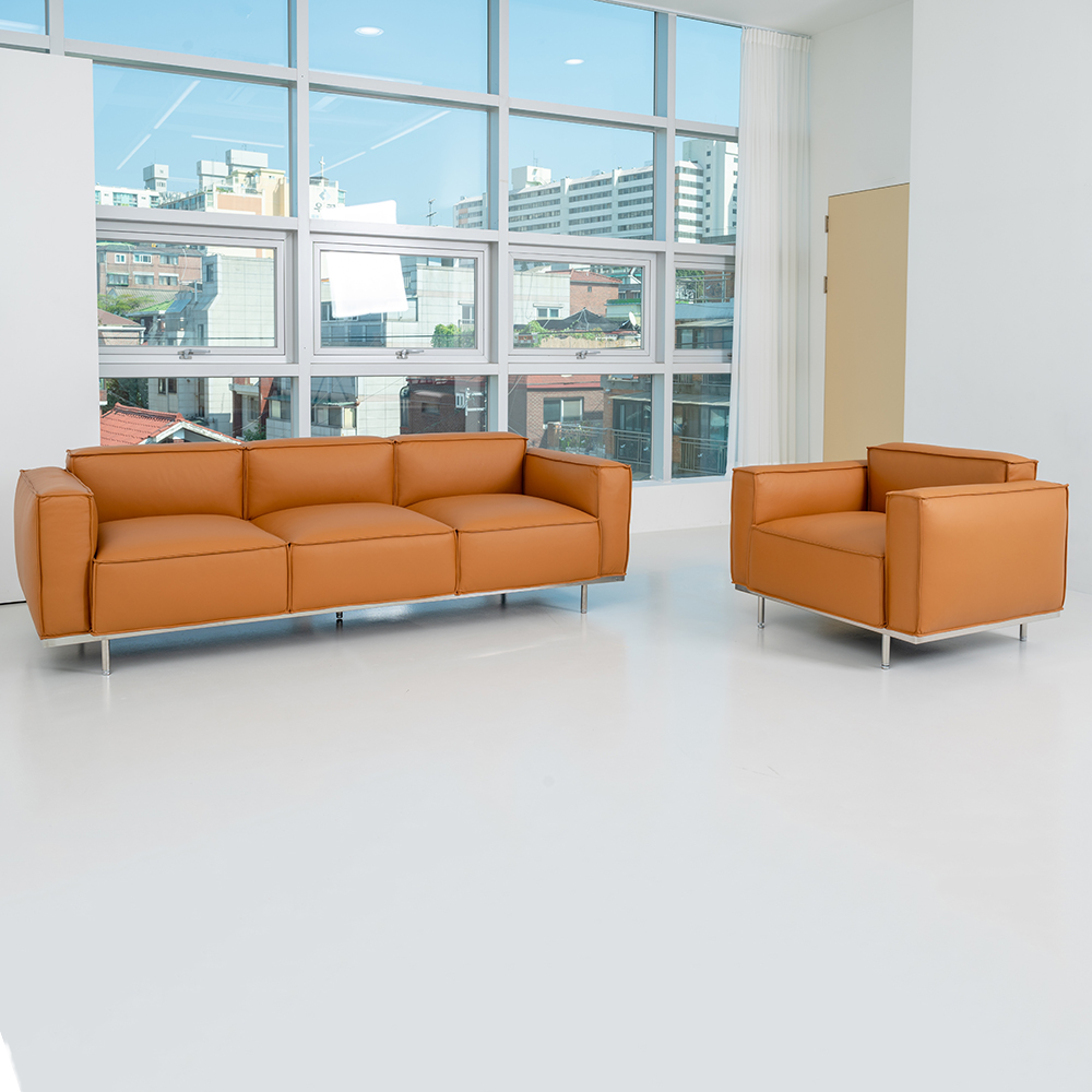 옐로우라이트 PH4 이태리 천연면피 PURE 100% 4인용 가죽모듈소파 전체가죽