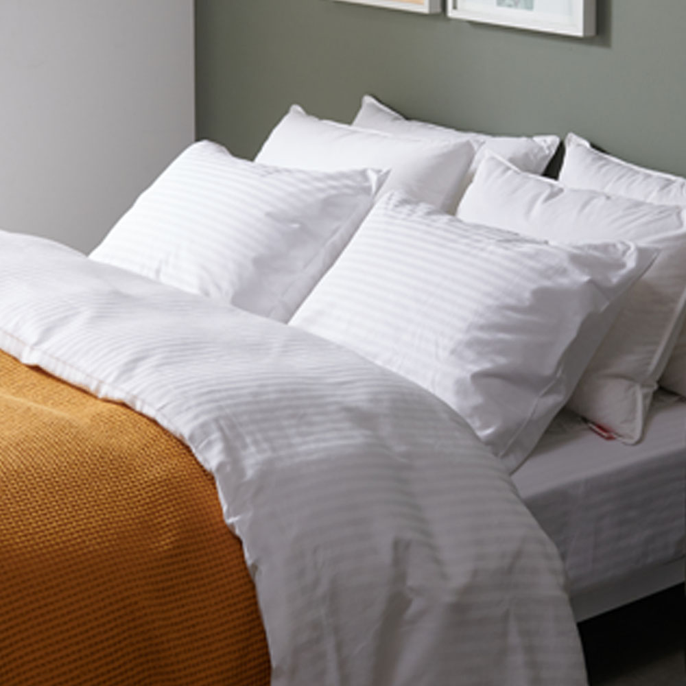 호텔3종세트 순면60수 300T 1CM스트라이프 이불커버1+베개커버2