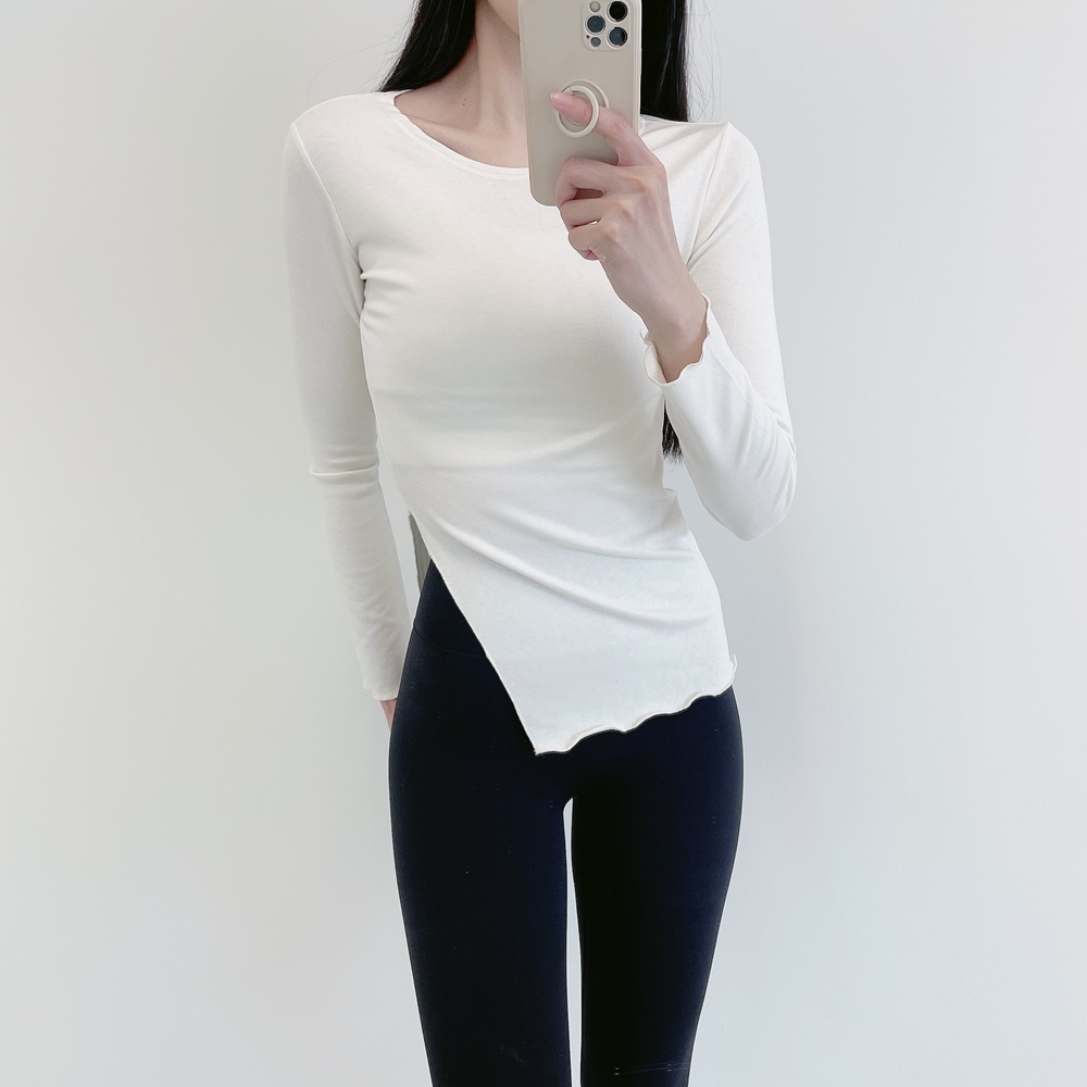 로라벨 코어 필라테스복 여성 요가복 필라테스 요가 상의 티셔츠 커버업 운동복 긴팔 복장 - 상세 이미지 4