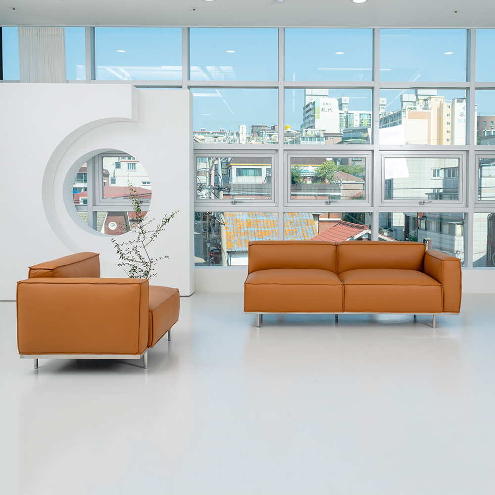 옐로우라이트 PH4 이태리 천연면피 PURE 100% 4인용 가죽모듈소파 전체가죽