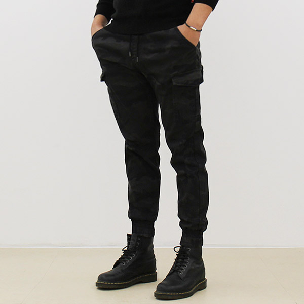 남자 스판 밴드 카모플라쥬 밀리터리 일자 조거바지 - 상세 이미지 2