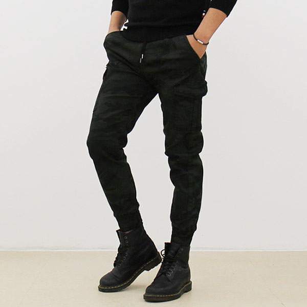 남자 스판 밴드 카모플라쥬 밀리터리 일자 조거바지 - 상세 이미지 5