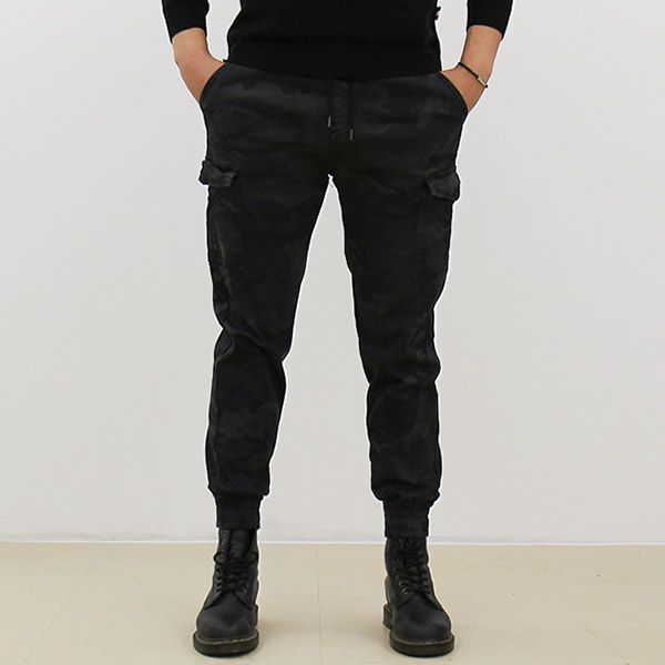 남자 스판 밴드 카모플라쥬 밀리터리 일자 조거바지 - 상세 이미지 3