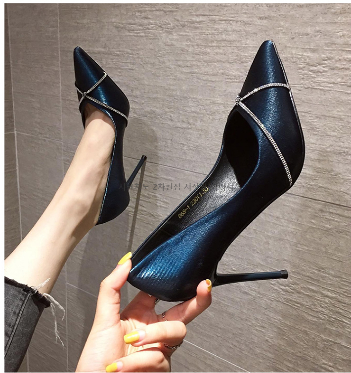 스테리 7,9cm 큐빅 스틸레토 여성 펌프스 하이힐 3color 상세 이미지 11