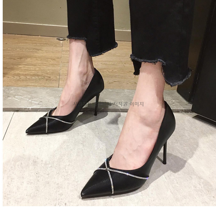 스테리 7,9cm 큐빅 스틸레토 여성 펌프스 하이힐 3color 상세 이미지 4