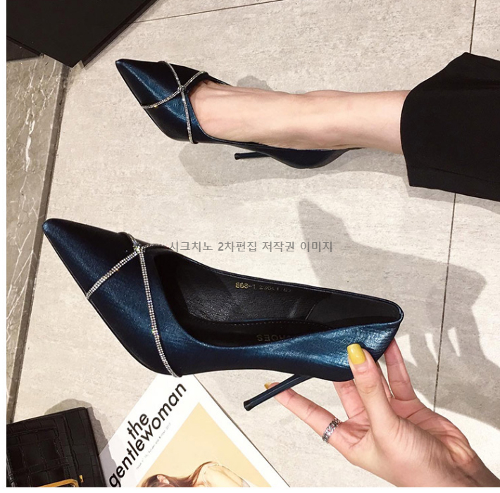 스테리 7,9cm 큐빅 스틸레토 여성 펌프스 하이힐 3color 상세 이미지 13