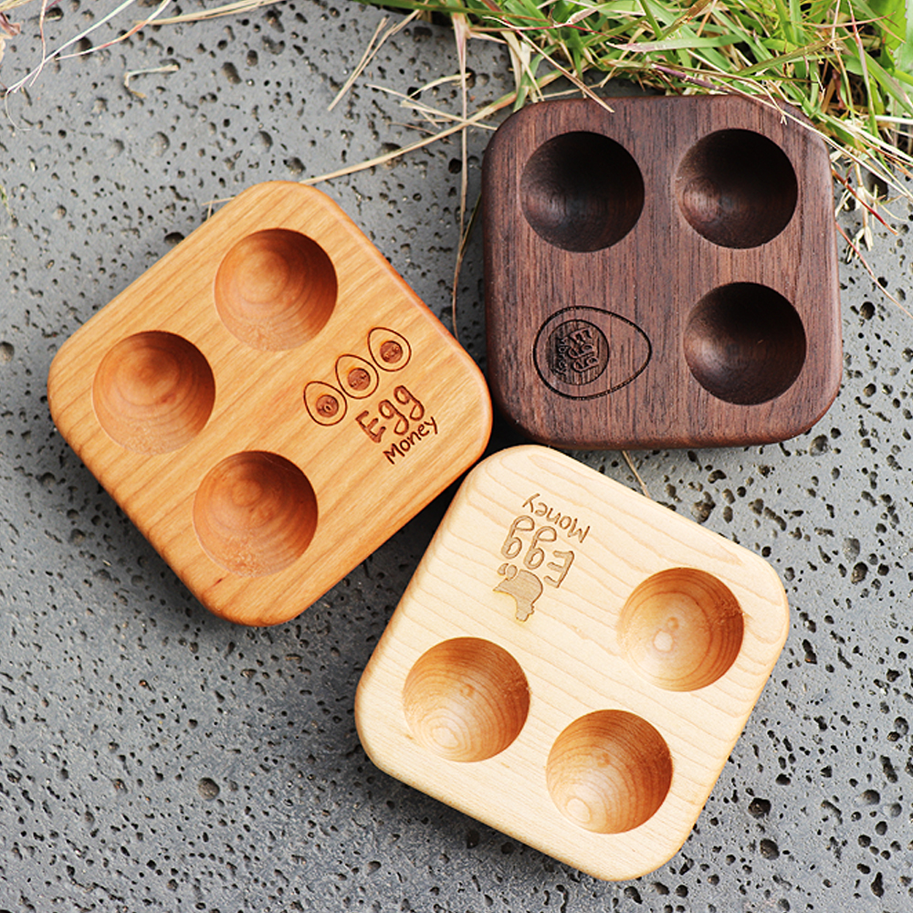 감성모먼트 에그 우드 계란홀더 3구 에그트레이 홀더 달걀 계란 원목 트레이