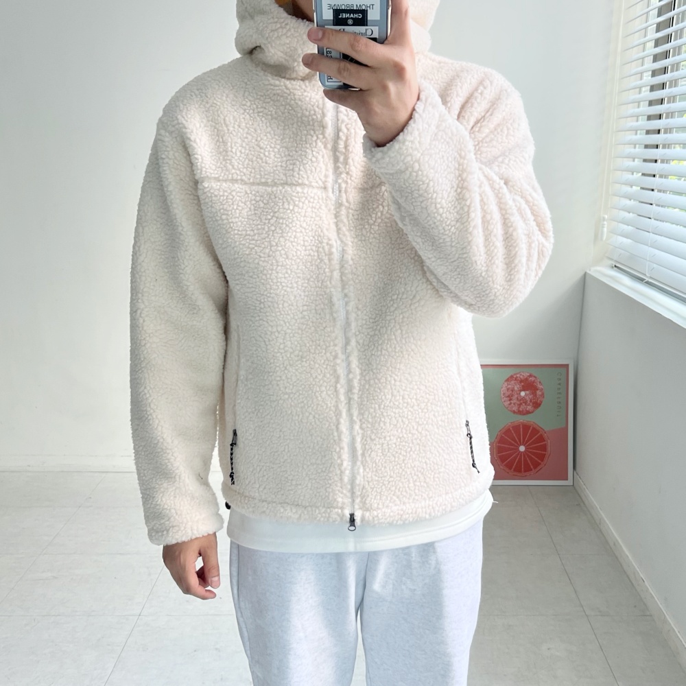 뽀글이후드집업 보아털 양털 밍크후드집업 이미지 3