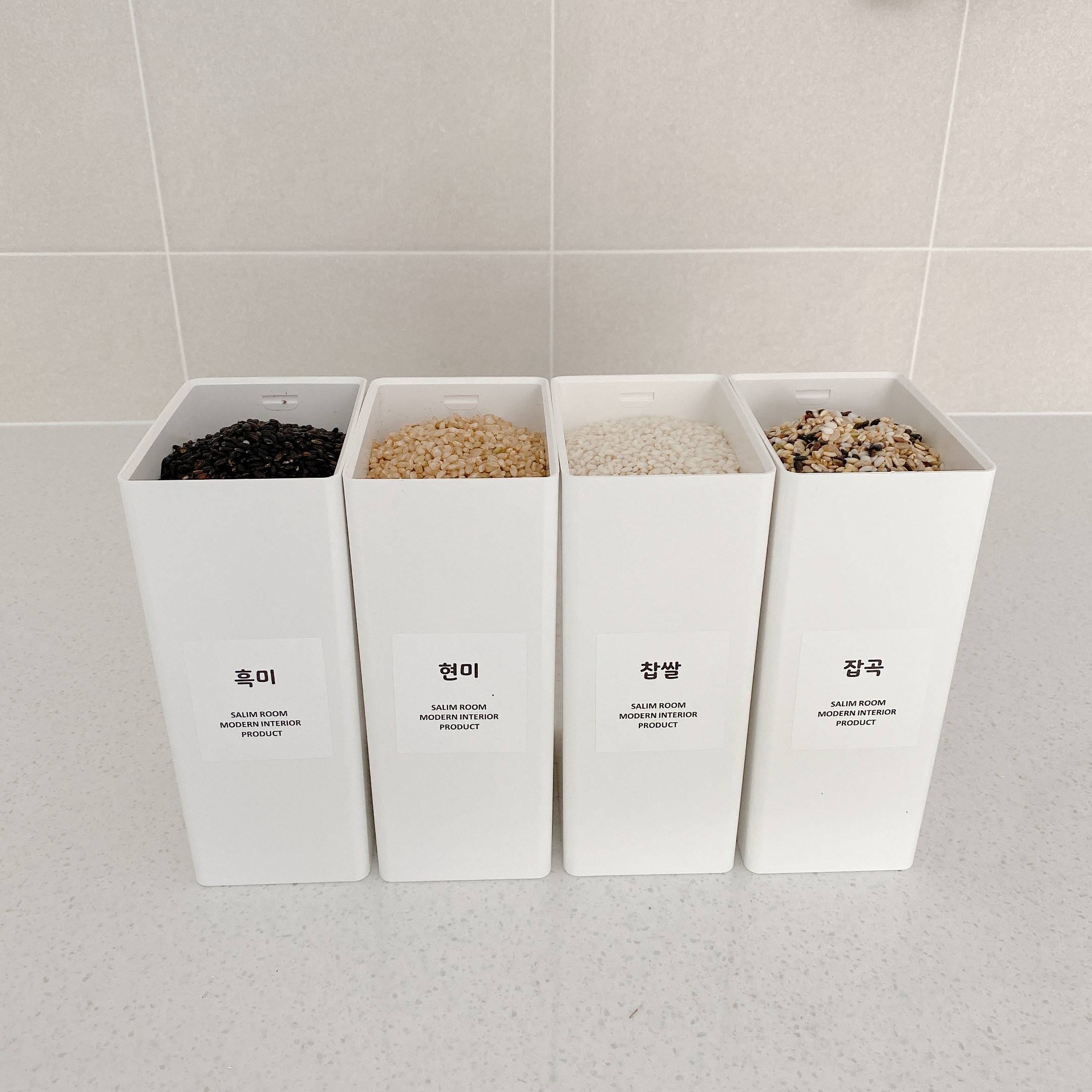 살림공간 잡곡통 이중캡 사각 쌀통 냉장고정리용기 휴대용1kg - 상세 이미지 5