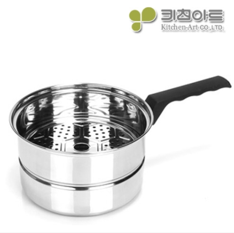 키친아트 파스타냄비 스텐 국수 냄비 스파게티 면 삶는 미니 찜솥 16cm - 상세 이미지 3