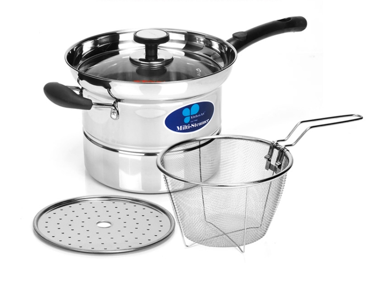 키친아트 파스타냄비 스텐 국수 냄비 스파게티 면 삶는 미니 찜솥 16cm