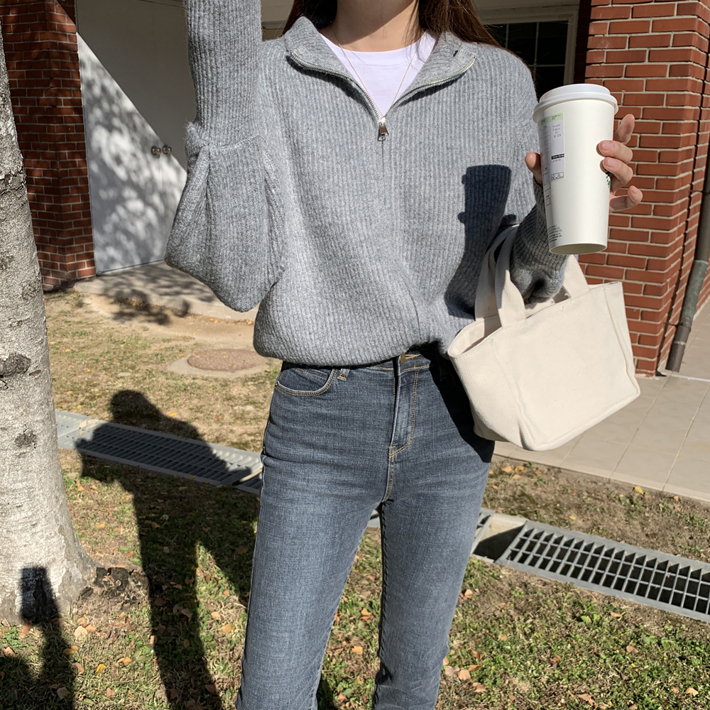 부드러운 루즈핏 골지 울 하이넥 니트 집업 카디건 여성 니트 가디건 여자 가디건