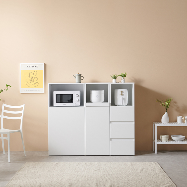 모노 월플렉스 시스템 멀티오픈수납장(높이1200) 800멀티장 서랍장 수납장 거실장 다용도