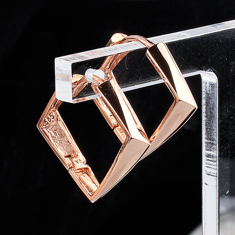 14K 사각 원터치 귀걸이 20미리 이어 링 여자 생일 선물 친구 데일리 30대 - 상세 이미지 2