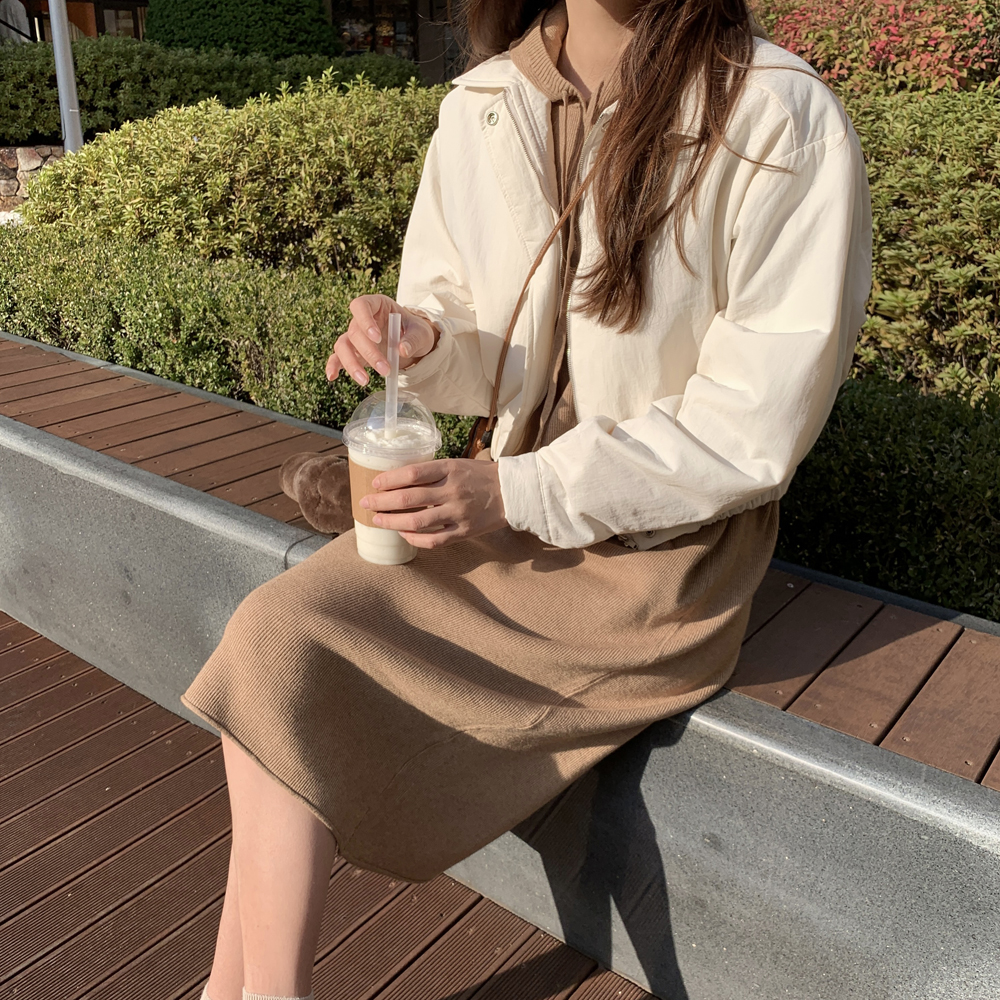 트렌디 오버핏 여자 숏패딩 크롭 항공점퍼 여성블루종 간절기 아우터 우먼봄점퍼 봄아우터 이미지 2