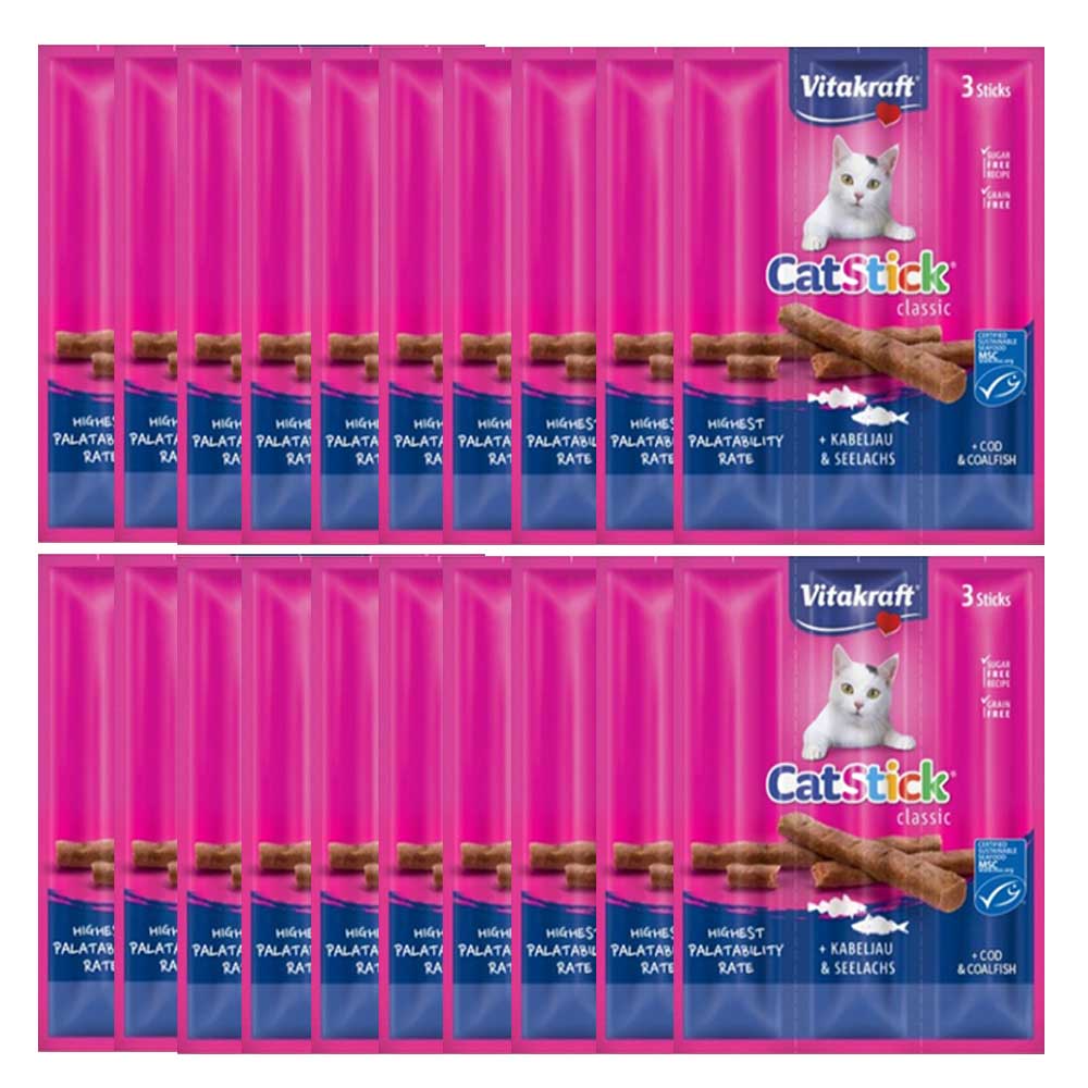 비타크래프트 캣스틱 고양이 간식 대구+코어피쉬, 6g, 60개 - 상품 이미지